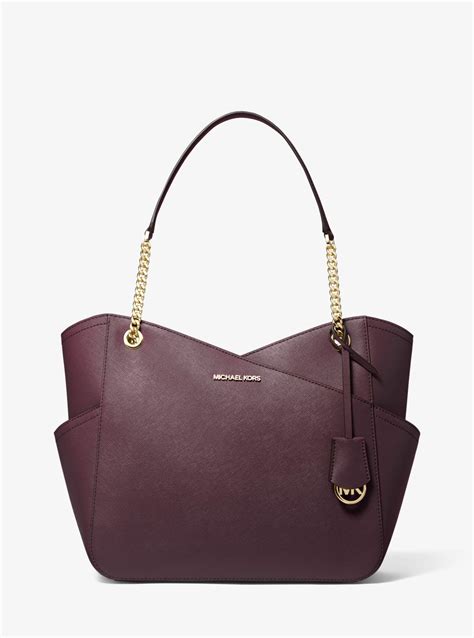 michael michael kors jet set large saffiano leather shoulder bag|Michael Kors sullivan large tote.